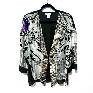 Aris A kimono Women's Black and Purple short kimono XL